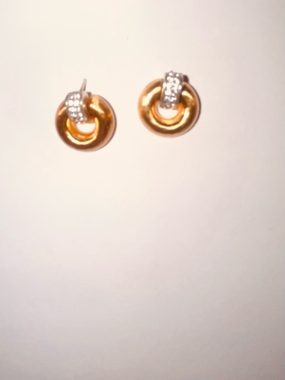 Gold  Circle Hoop Earrings with Crystal Accents